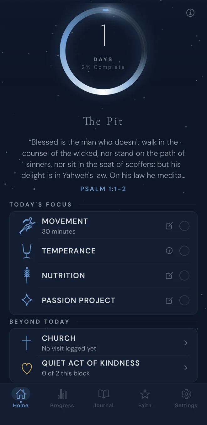 Joseph 60 daily disciplines screen